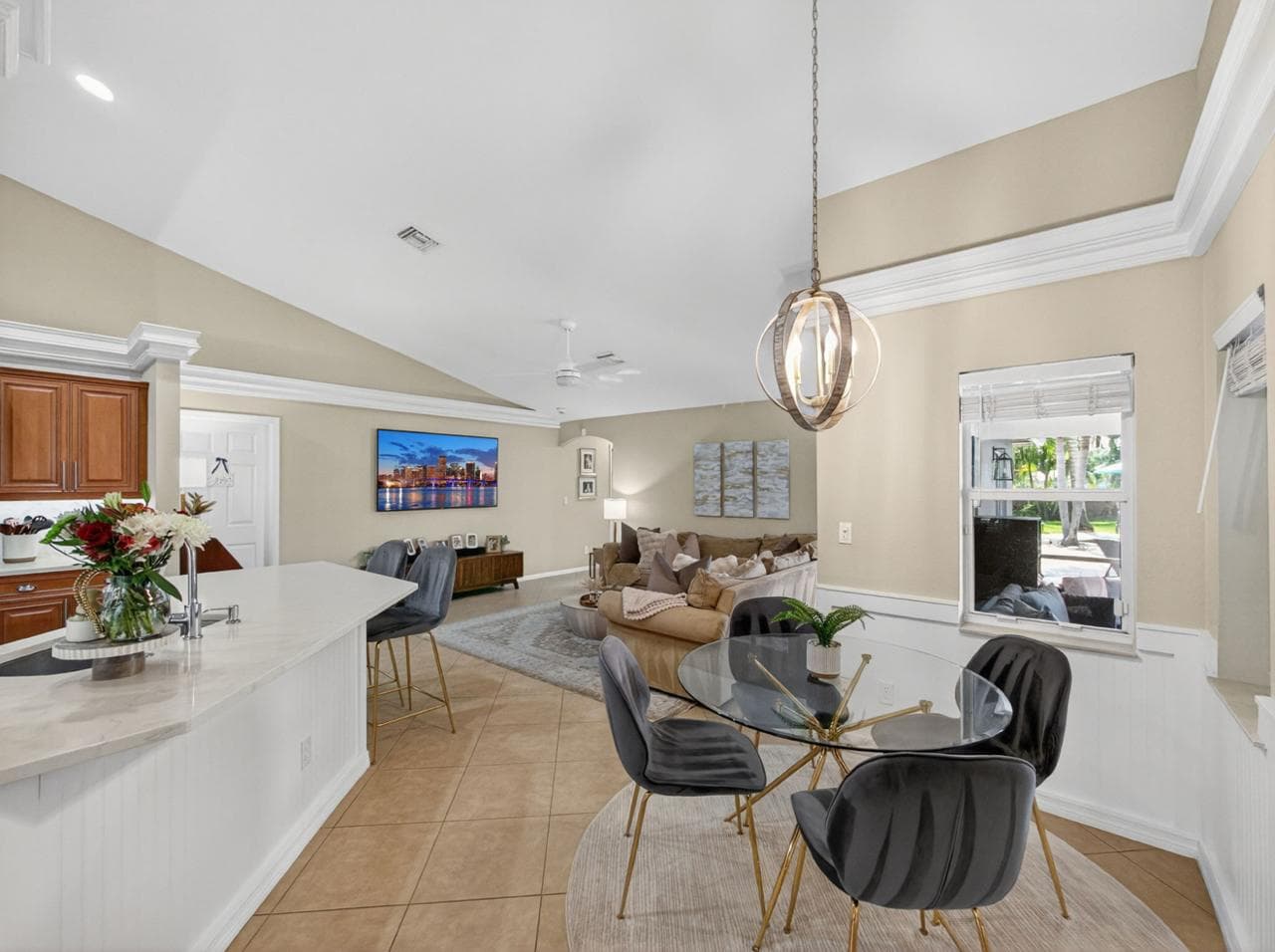 Kitchen and living area