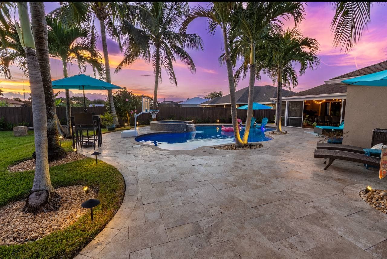 Patio at twilight